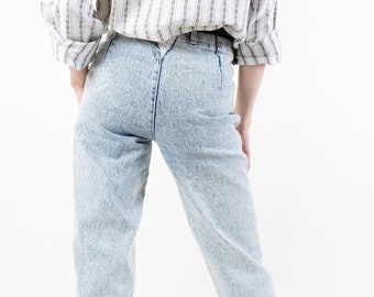 Vintage high rise denim pants leather detail Size XS - S 80s