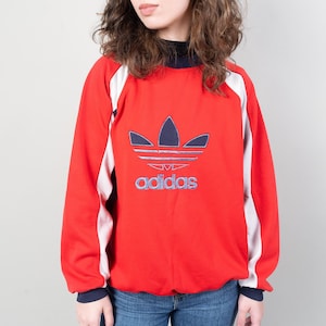Vintage Adidas Sweatshirt Maat M - L rode trui met ronde hals trui trui trui jaren &#39;80 jaren &#39;90