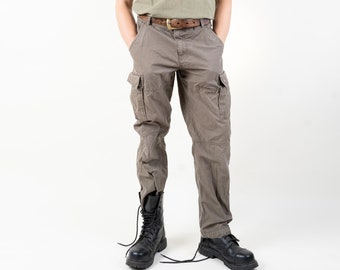 Vintage cargo pants beige gray size M 80s 90s