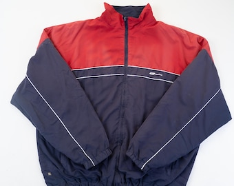 Vintage Reebok jacket windbreaker jacket 80s sport and trainings jacket blue striped pattern gender neutral Size L second hand