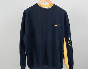 Vintage Nike jumper sweatshirt navy blue Size L Made in USA original 80s vintage piece cotton