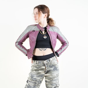 Size S&quot;Vintage Leather Biker Jacket | Retro Motorcycle Jacket | Classic Leather Biker Coat | Stylish Vintage Outerwear