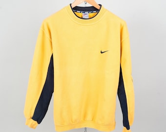 Vintage Nike jumper sweatshirt yellow L Made in USA original 80s vintage piece cotton