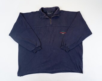 Vintage blue jumper sweatshirt colleague cotton Size M / L 80s 90s