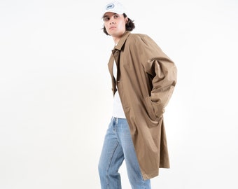 Vintage classic trench coat single breasted beige oversized gender neutral 80s 90s