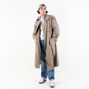 Vintage classic trench coat single breasted beige oversized 80s 90s