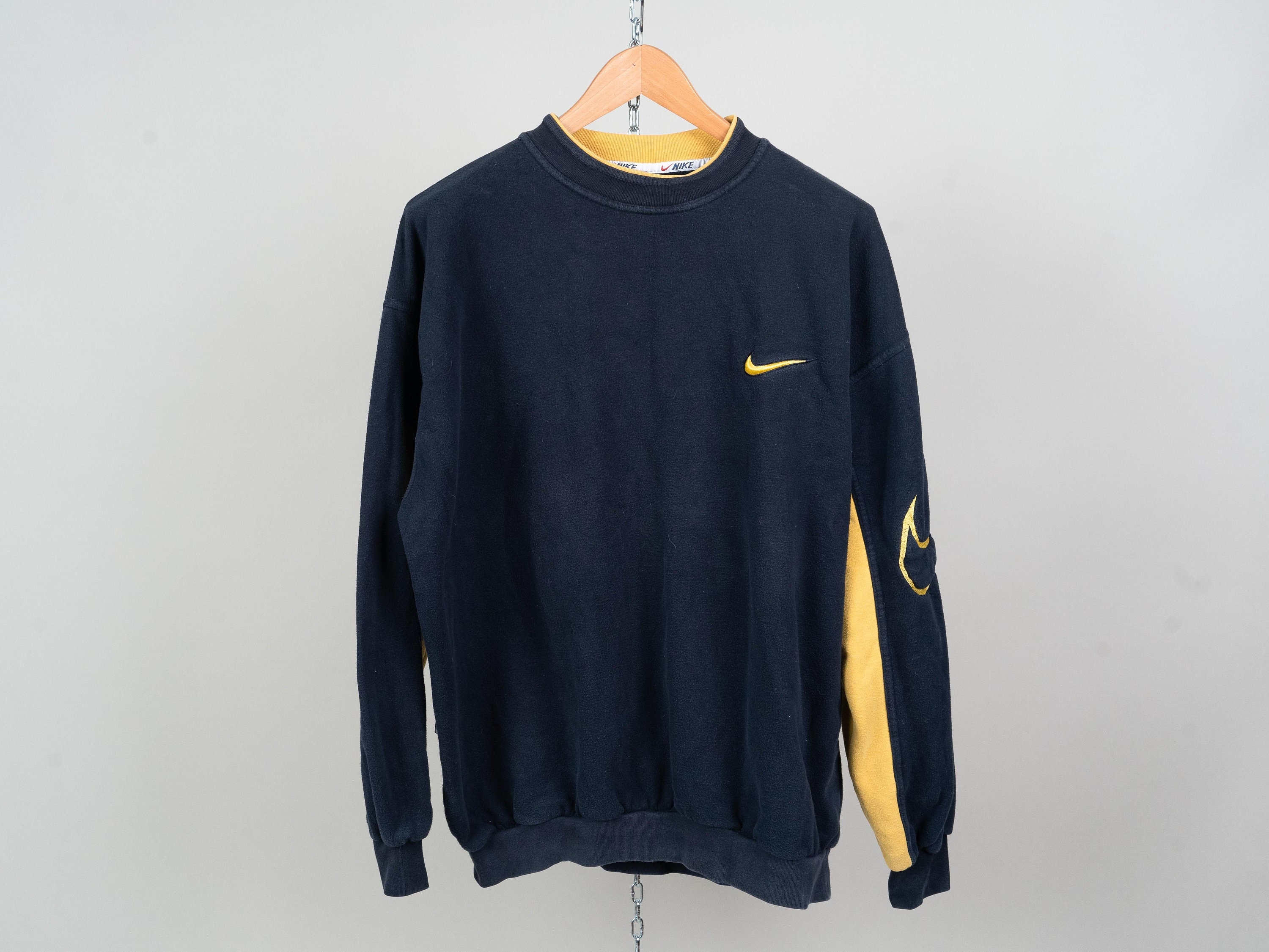 Vintage Nike Jumper Sweatshirt Navy Blue Size L Made in USA Original 80s Vintage Piece Cotton Etsy UK