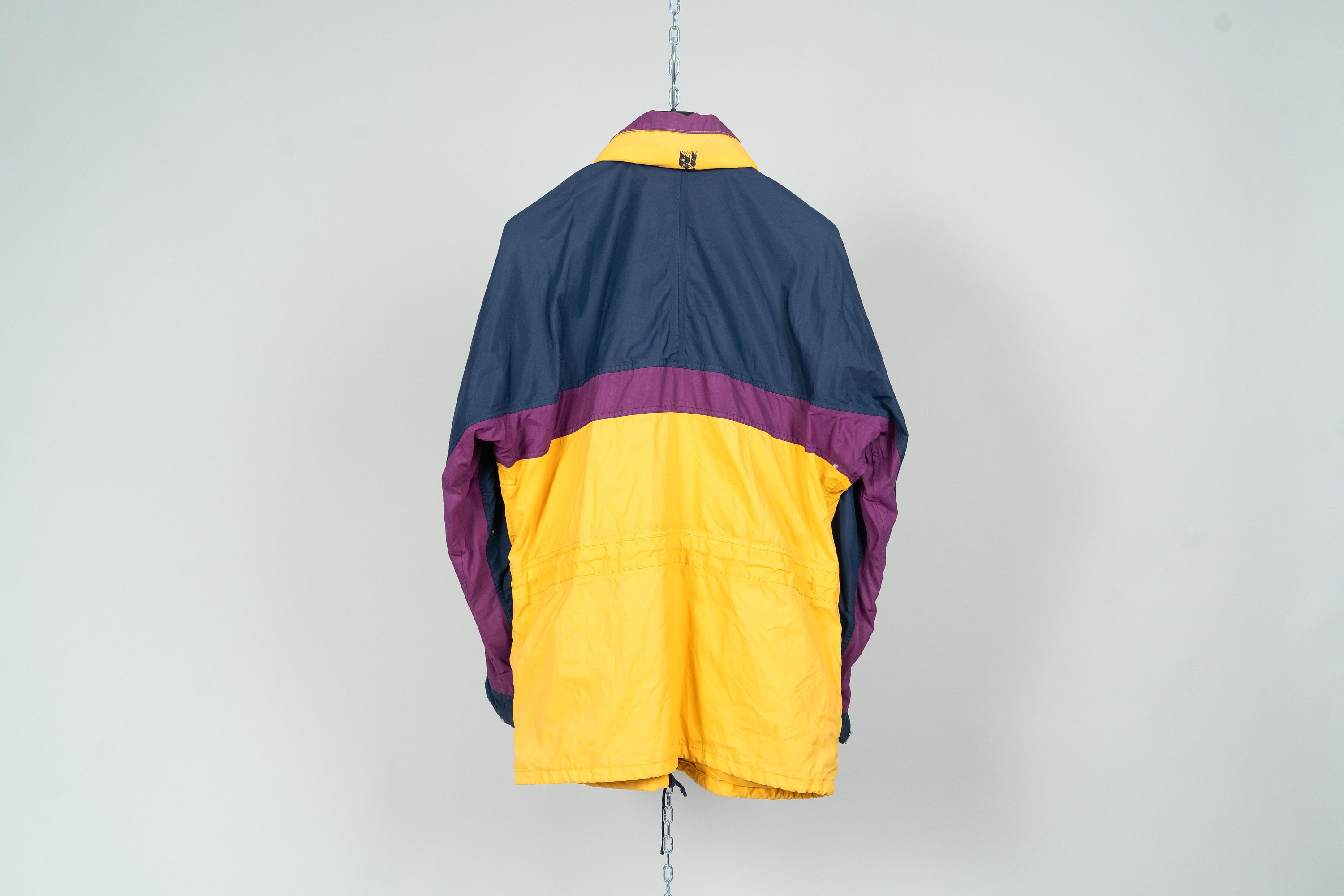 Vintage Helly Hansen Outdoor Ski Jacket Yellow Color Block Pattern
