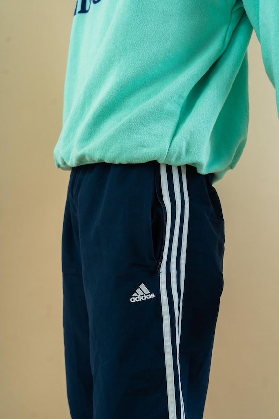 Vintage Adidas Track Pants Size L 80s 90s Jogger Blue