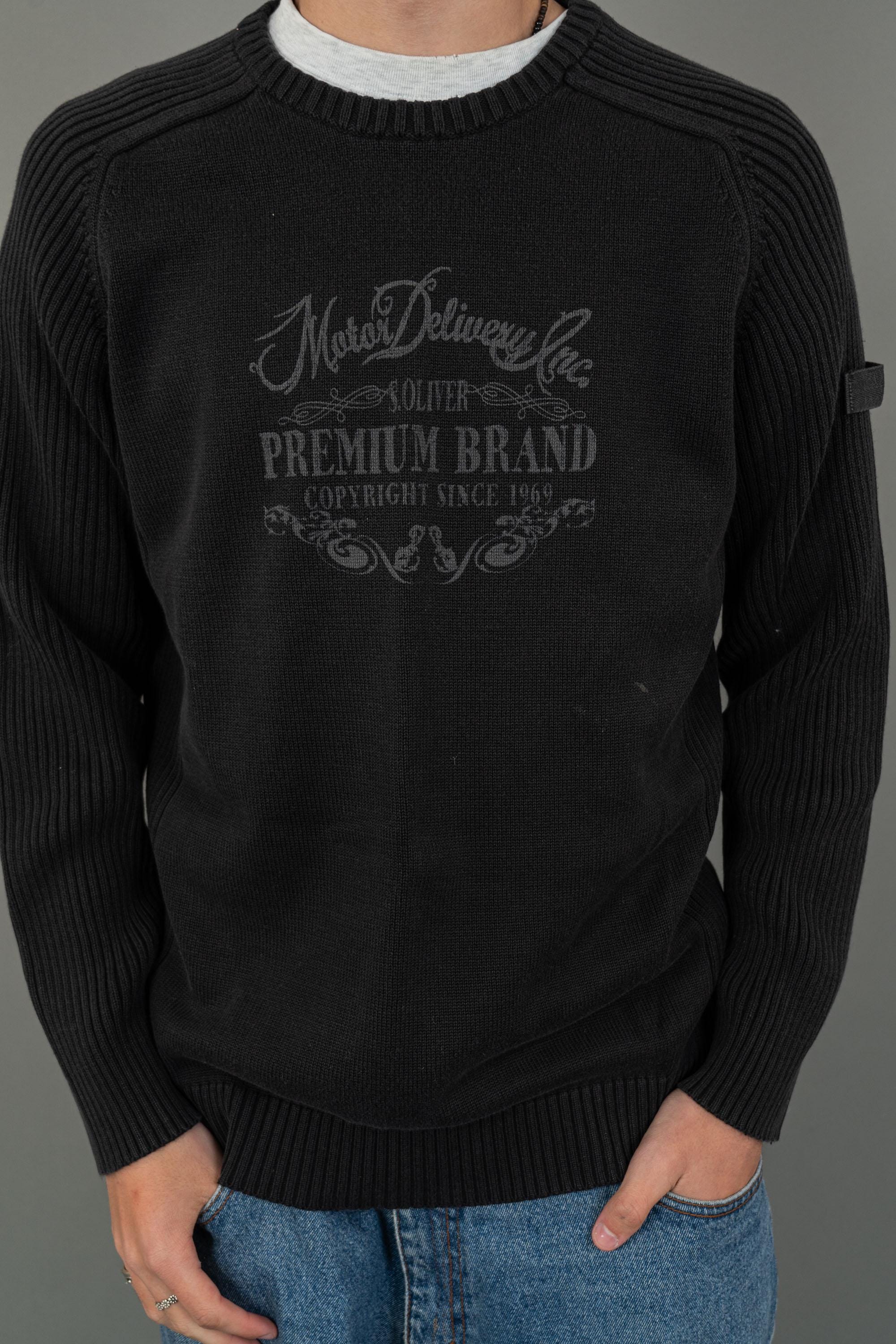 90s Y2K Esprit Jumper - Vintage Black Knitted Sweater With Logo