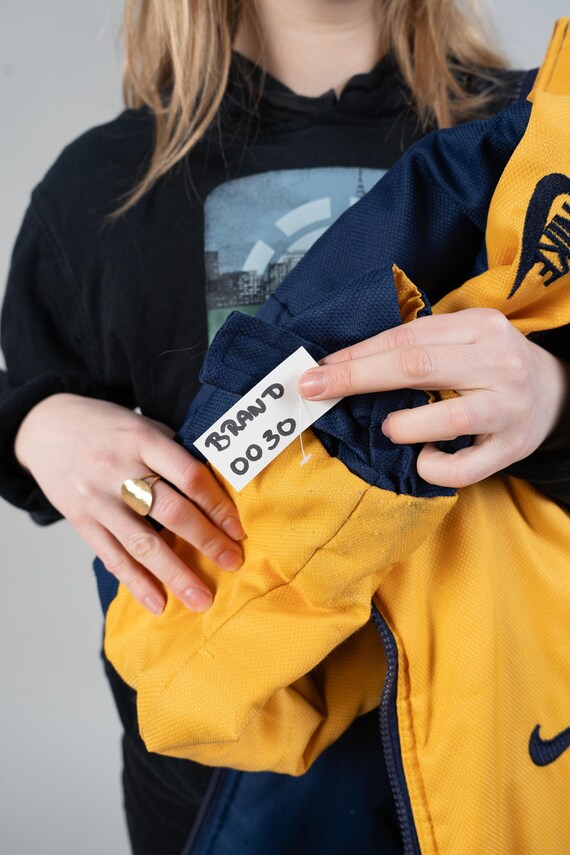 80s Vintage Nike Puffer Jacket M L Blue and Yellow Reversible Jacket Etsy UK