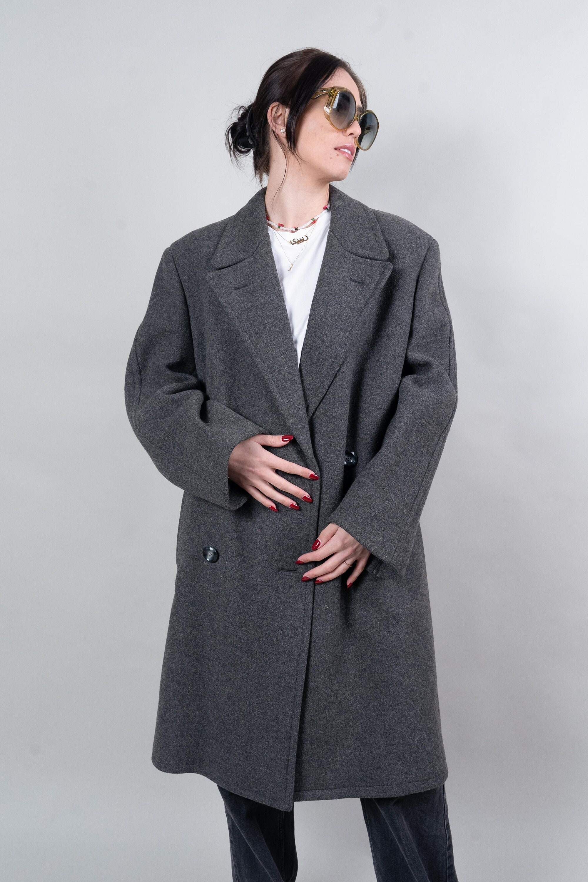 Vintage Wool Loden Coat Overcoat Navy Style Oversized Gray 80s 90s - Etsy Vintage Wool Loden Coat Overcoat Navy Style Oversized Gray 80s 90s - Etsy