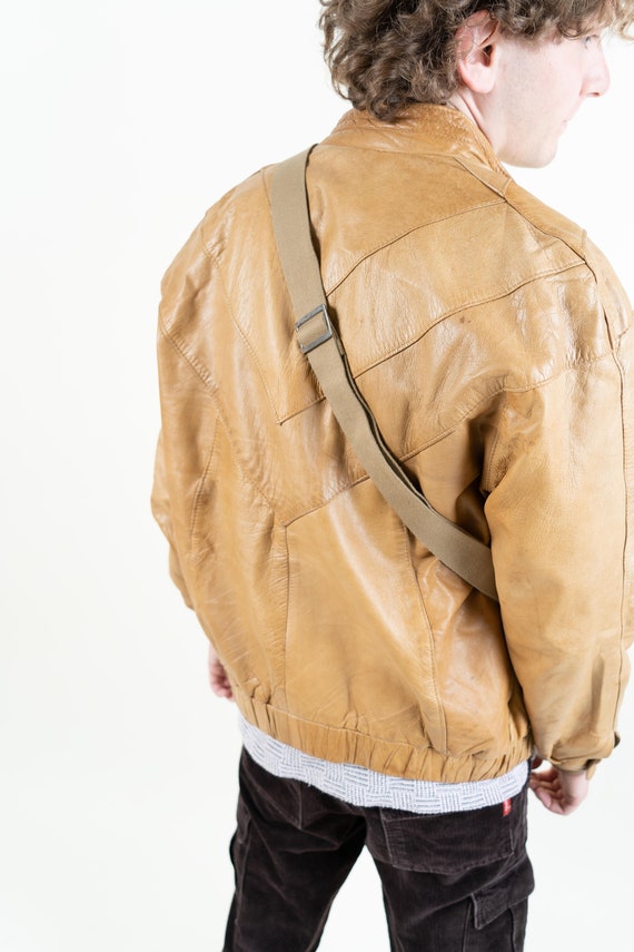 80s vintage leather jacket casual basic minimalis… - image 5