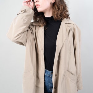 Vintage classic trench coat single breasted beige oversized 80s 90s image 10