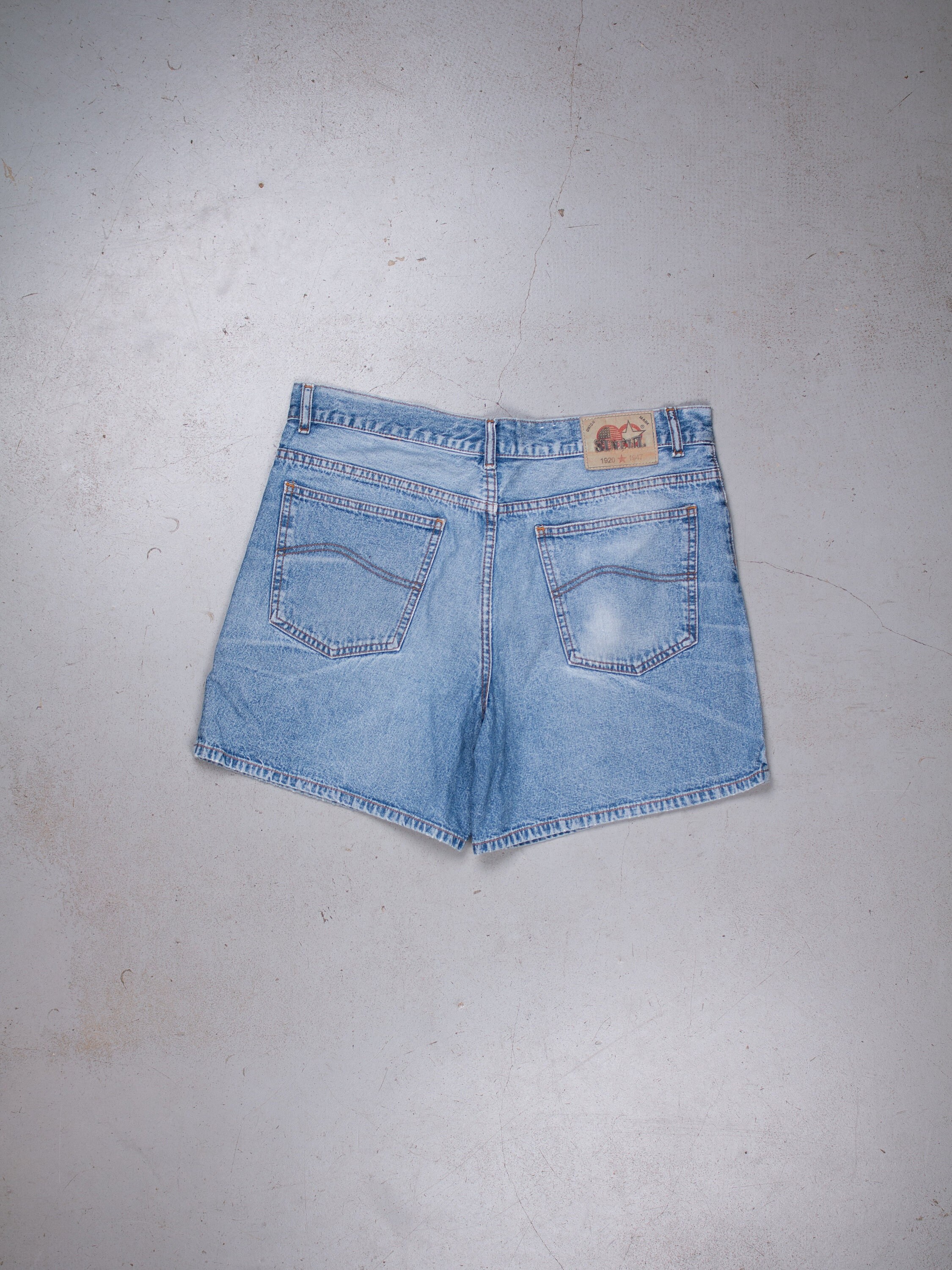 Vintage Denim Shorts Size XL Blue Washed Shorts 80s Gender