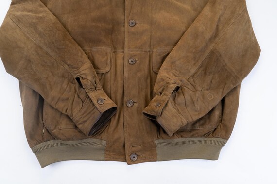 80s vintage velor leather jacket casual basic min… - image 3