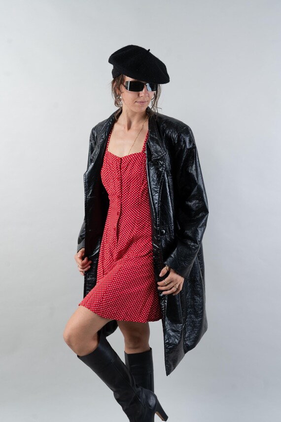 ジャケット・アウター 90s euro vintage coat Vintage Jacket Shell 90s Coat Shiny Metallic - Etsy