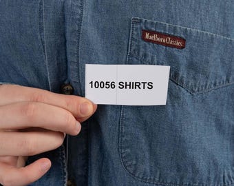 Vintage Denim Shirt Marlboro Dark Blue Wash 90s Gender Neutral