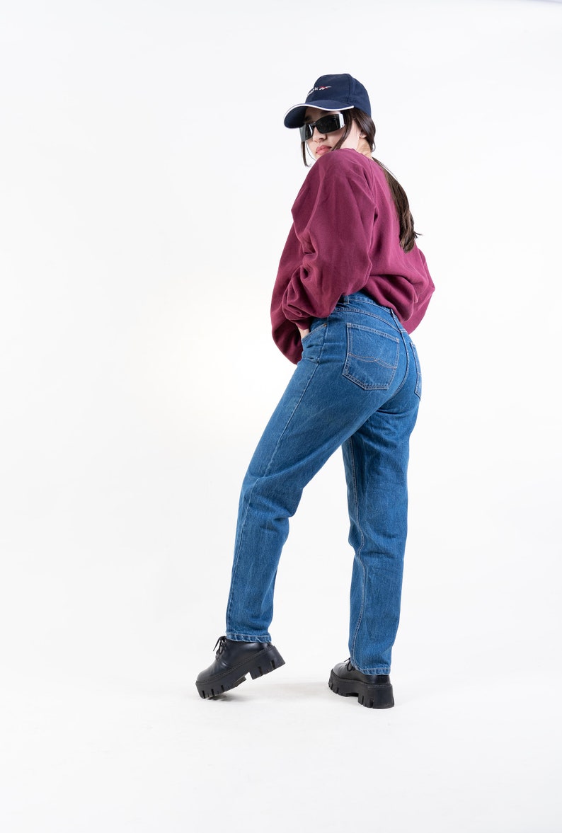 Jaren '80 vintage denim jeans broek regular fit Taille 32 Maat M lichtblauwe wassing originele jaren '80 vintage jeans genderneutraal tweedehands afbeelding 8