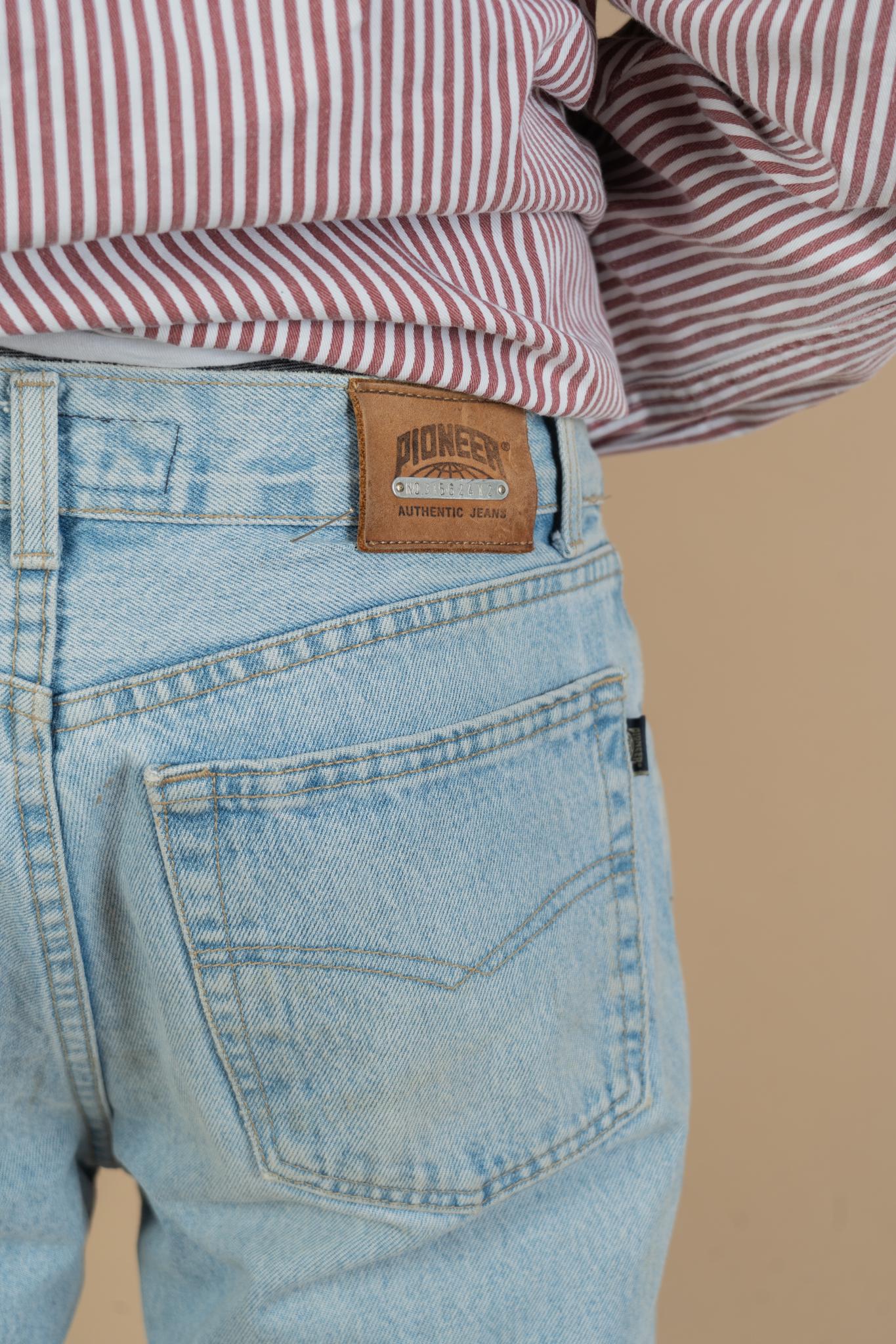 Size S -M Vintage Pioneer Jeans Denim Blue Straight Pants