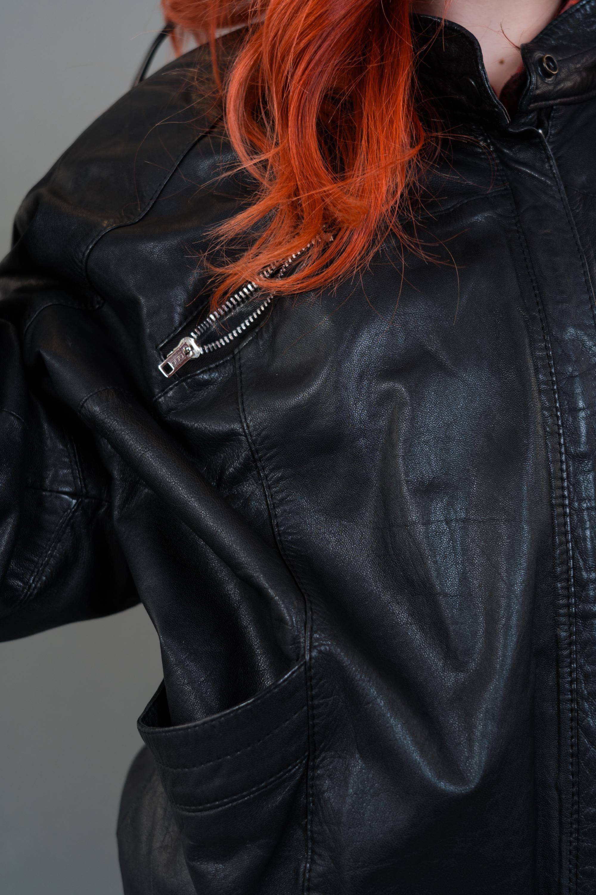 【良品】jackers old leather bomber jacket　牛革 Vintage 80s Brown Leather Bomber Unisex Jacket - Etsy