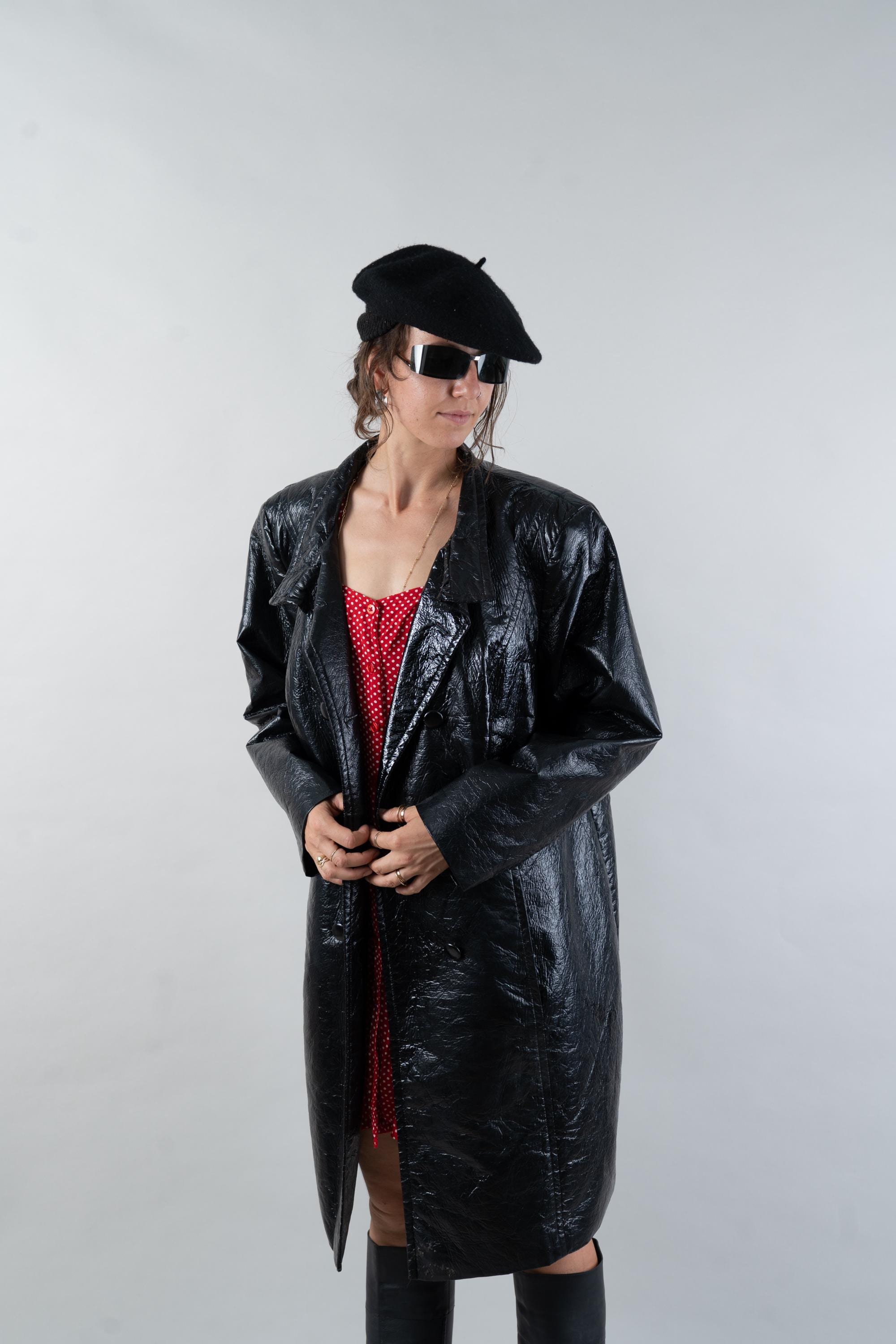 ジャケット・アウター 80s 90s Euro vintage black cashgora coat Vintage 80s 90s the New Age Black Leather Jacket M - Etsy