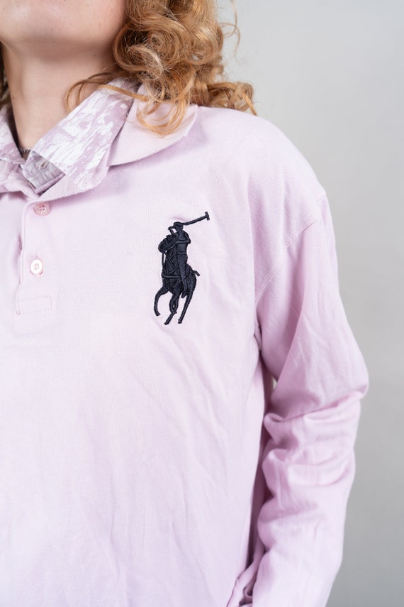 80s vintage Polo by Ralph Lauren in pink Size L s… - image 5