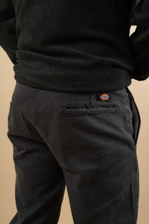SIZE M Dickies Pants Slim Fit Black Vintage Pants Trousers 80s 