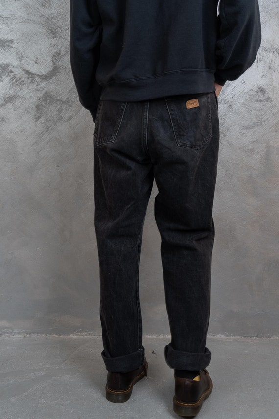 Size M / L Wrangler Jeans Black 80s Vintage Denim Pants Loose Fit