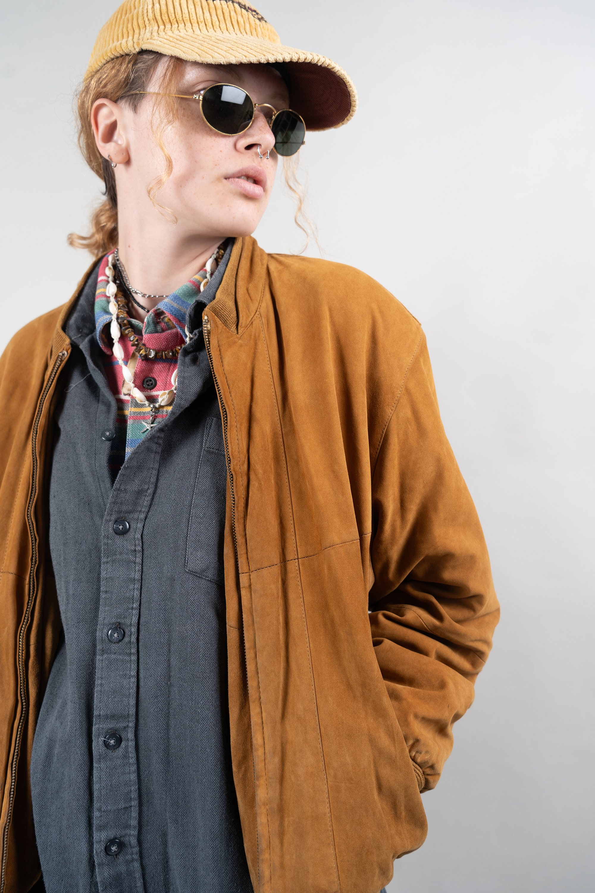 レザージャケット・コート FERRAGAMO Brown suede overcoat (13G956783190 CONCRETE) 41420914-1_2.jpg