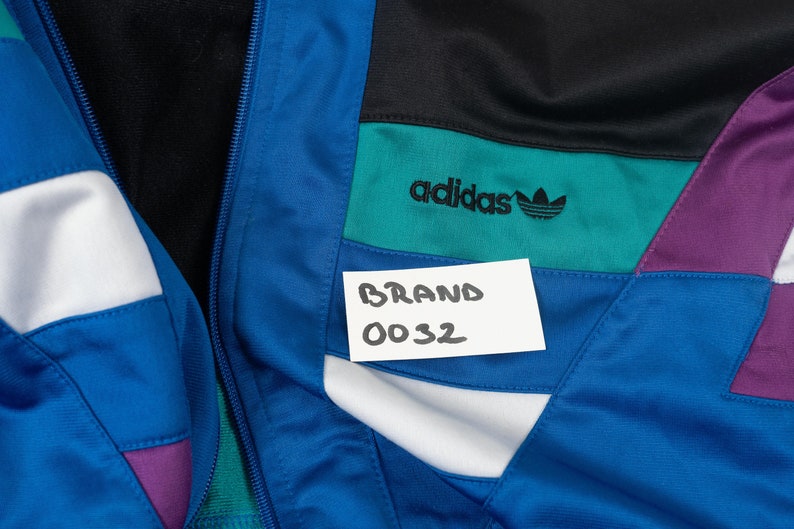 Vintage Adidas Jacket Blue Pink Color Block Size M 80s 90s Etsy