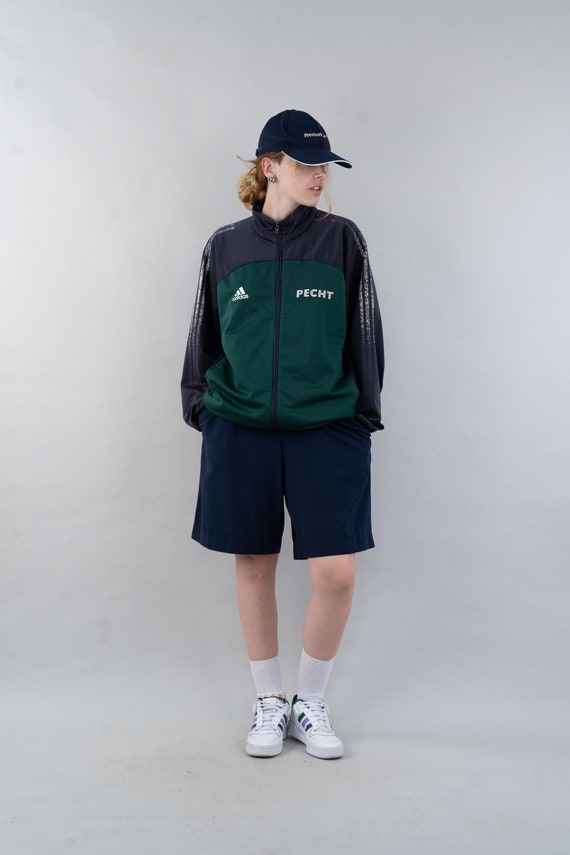 80-90s adidas アディダス　トラックジャケット　ゴールドタグ　黒緑 VTG 90s 80s Adidas ATP Embroidered Green Black Full Zip Track