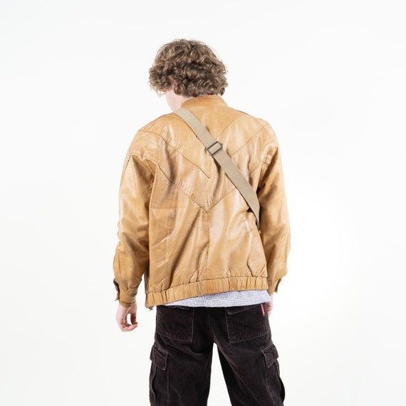 80s vintage leather jacket casual basic minimalis… - image 3