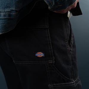 SIZE L Dickies cargo pants jeans navy black white stiches vintage pants trousers 80s vintage gender neutral many pockets 90s aesthetic