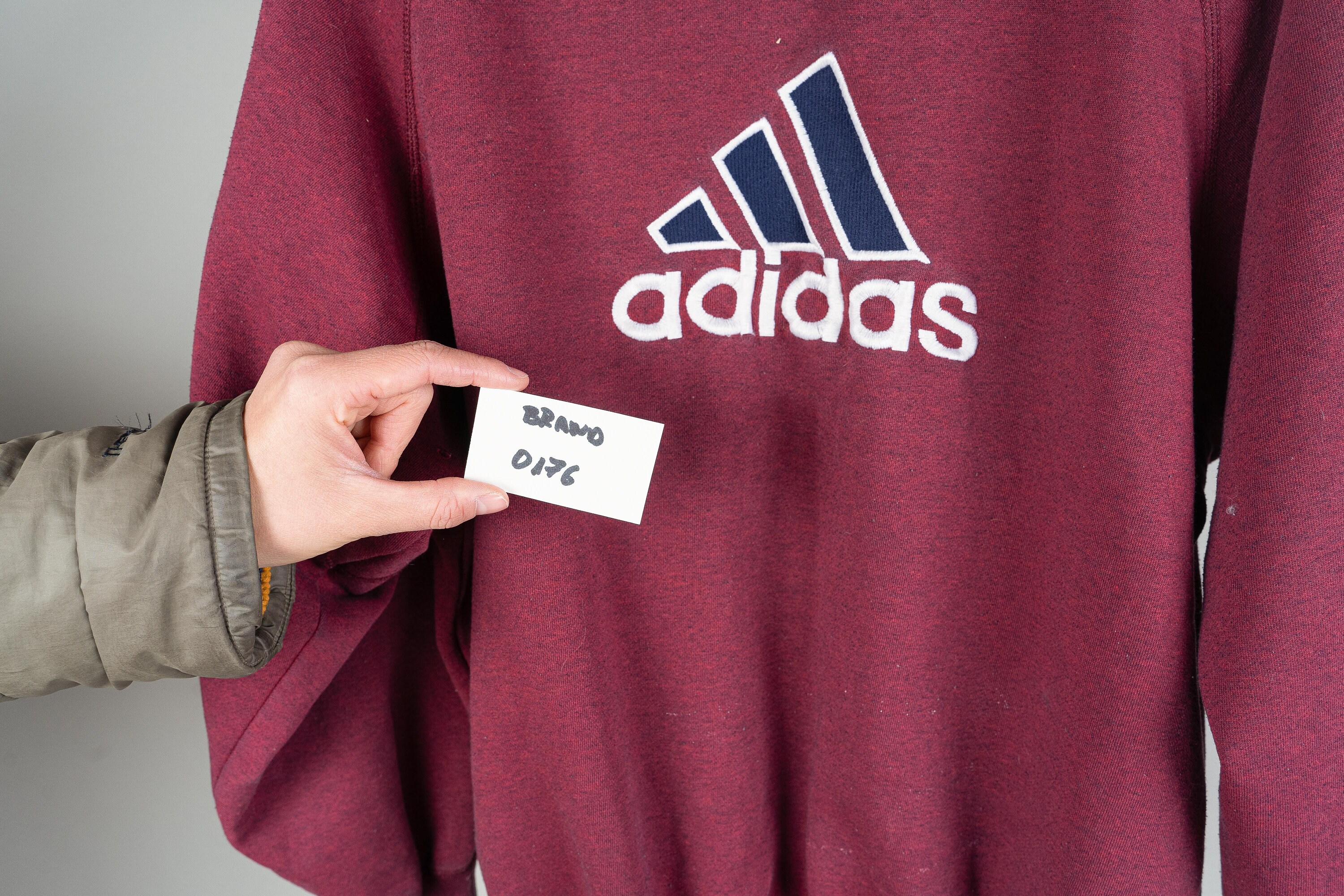 Vintage Adidas Jumper Sweatshirt Red 80s Hard Cotton Size M 80s