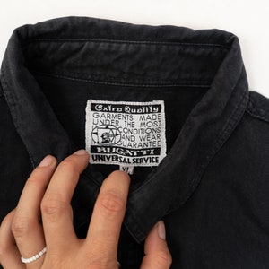 Vintage Bugatti shirt denim shirt black jeans shirt 80s 90s aesthetic hard cotton denim oversized XL y2k grunge second hand image 5