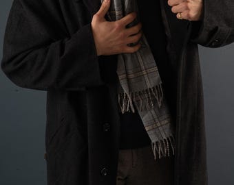 Vintage Wool Loden Tirol Loden Bugatti Coat Oversized Gray 80s 90s
