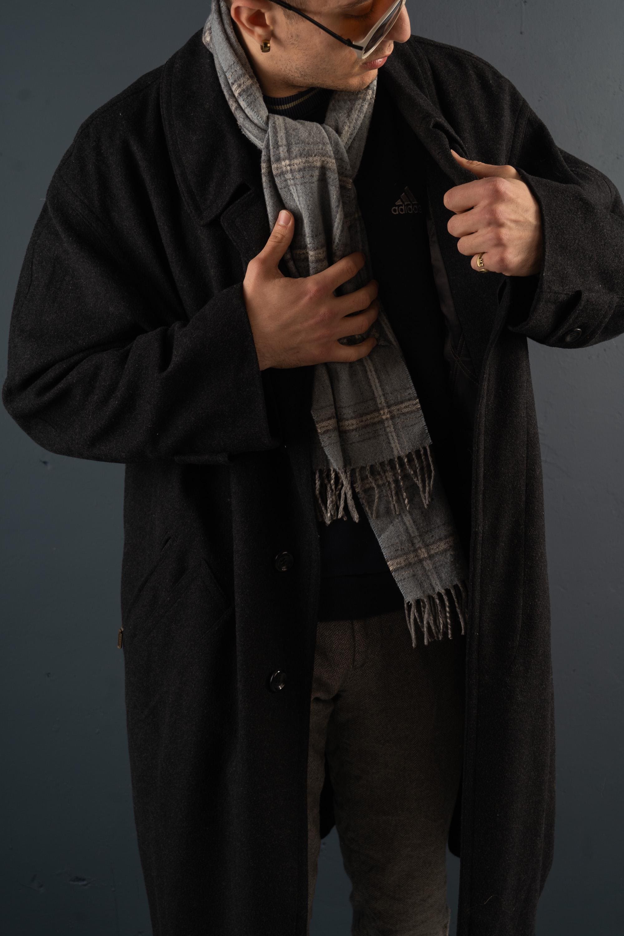 Vintage Wool Loden Tirol Loden Bugatti Coat Oversized Gray 80s 90s