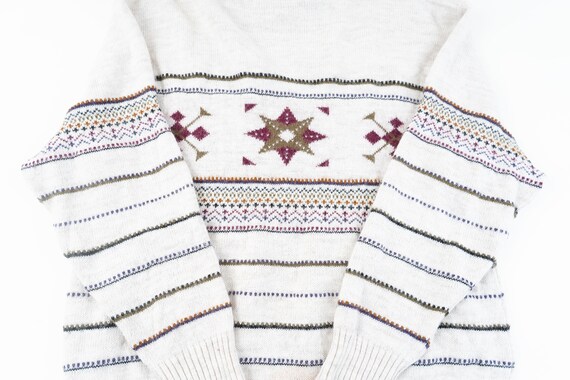 Vintage nordic sweater grandpa sweater beige and … - image 8