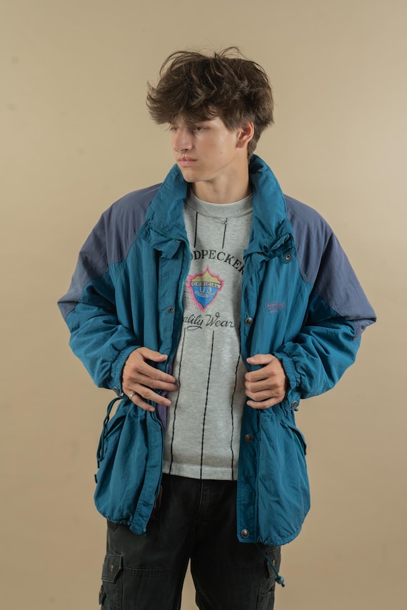 80s Vintage Mammut Outdoor Jacket Goretex Blue With Purple