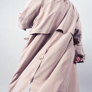 Vintage classic trench coat single breasted beige oversized 80s 90s image 5