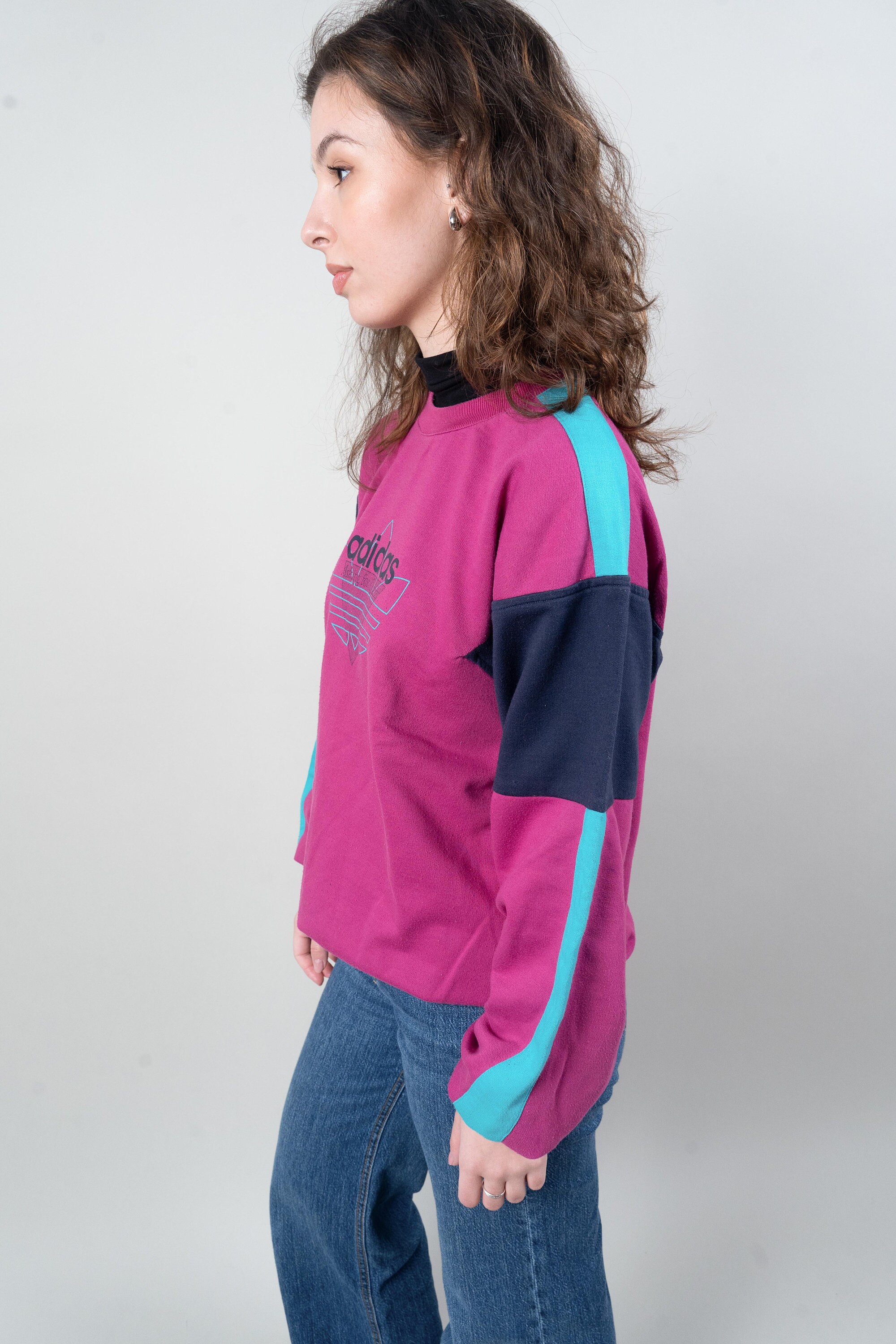Vintage Adidas Sweatshirt Size M - L Pink Crewneck Sweater