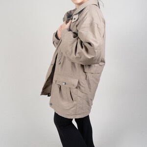 Vintage parka jacket oversized beige / cream crazy pattern lining Klepper 80s image 5