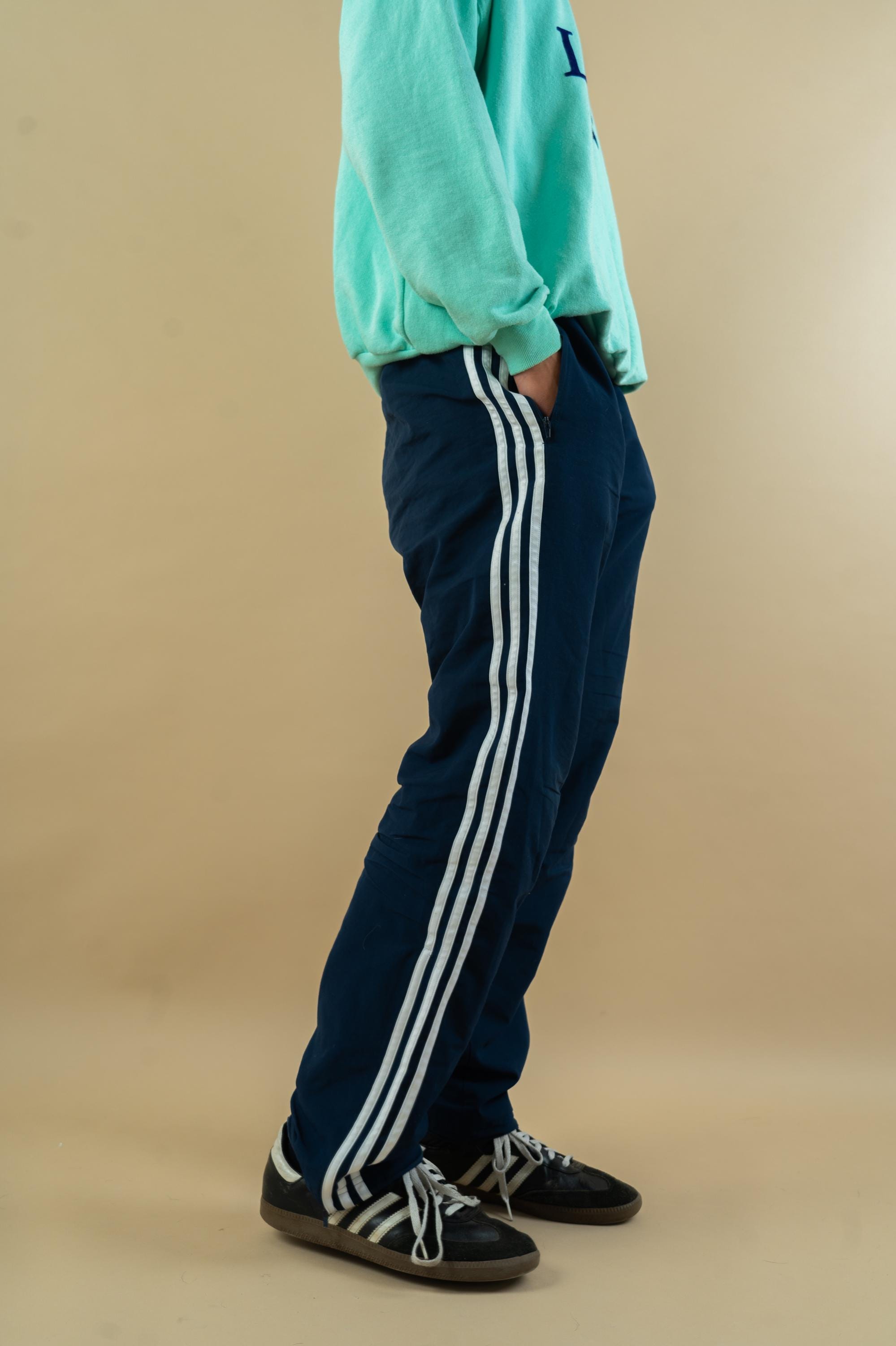 Vintage Adidas Track Pants Size L 80s 90s Jogger Blue