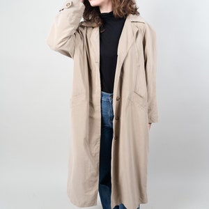 Vintage classic trench coat single breasted beige oversized 80s 90s image 9