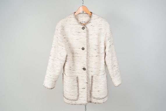 Vintage wool coat beige Gil Bret Size S 36 80s 90s - image 1