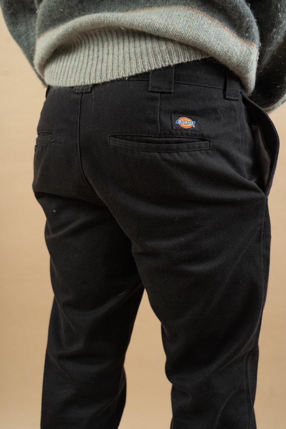 SIZE M Dickies Pants Slim Fit Black Vintage Pants Trousers 80s