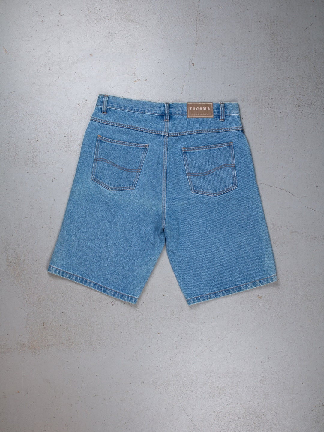 Vintage Denim Shorts / Jorts Size XL Blue Washed Shorts 80s Gender