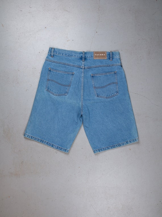 Vintage Denim Shorts / Jorts Size XL Blue Washed Shorts 80s Gender