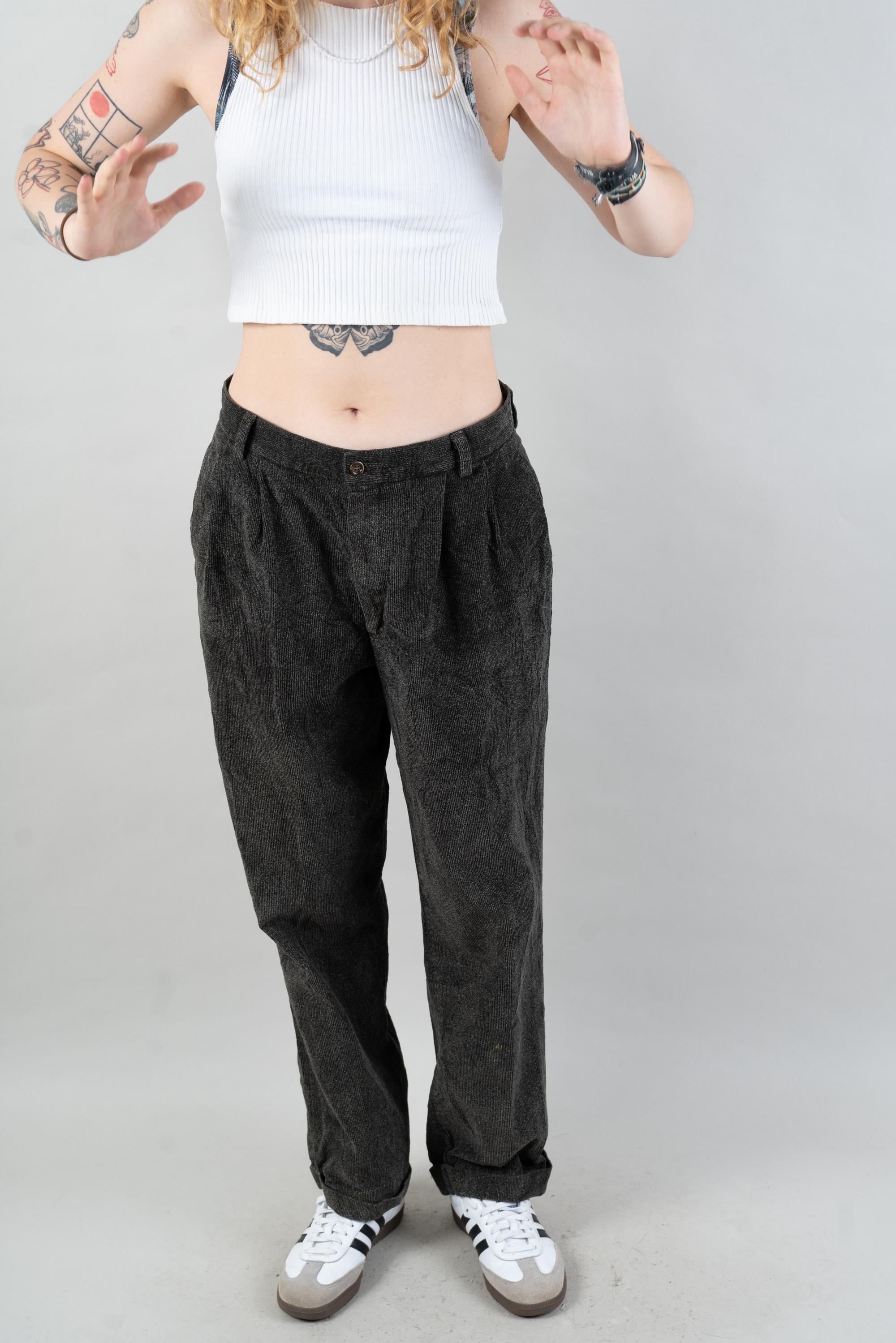 Vintage Dockers Pants Textile Trousers Size L W33 White 80s 90s